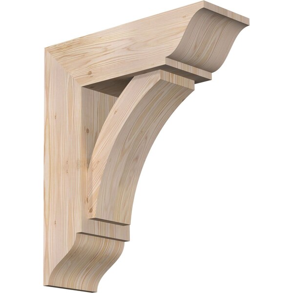 Ekena Millwork Thorton Traditional Smooth Bracket w/ Offset Brace, Douglas Fir, 7 1/2"W x 22"D x 26"H BKT0806X22X26THR01SDF - main